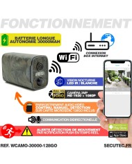 Caméra camouflage WiFi 1080P vision nocturne invisible 128Go ultra longue autonomie détection de mouvement Caméra camouflage WiFi 1080P vision nocturne invisible 128Go ultra longue autonomie détection de mouvement