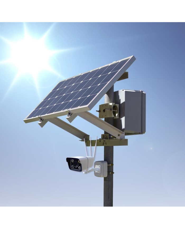 Kit vidéosurveillance 24h sur 24h caméra 4G 5 Mpx solaire autonome waterproof 128 Go