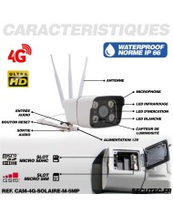 Kit vidéosurveillance 24h sur 24h caméra 4G 5 Mpx solaire autonome waterproof 128 Go