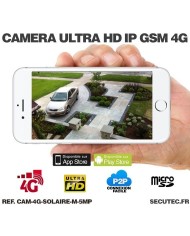 Kit vidéosurveillance 24h sur 24h caméra 4G 5 Mpx solaire autonome waterproof 128 Go