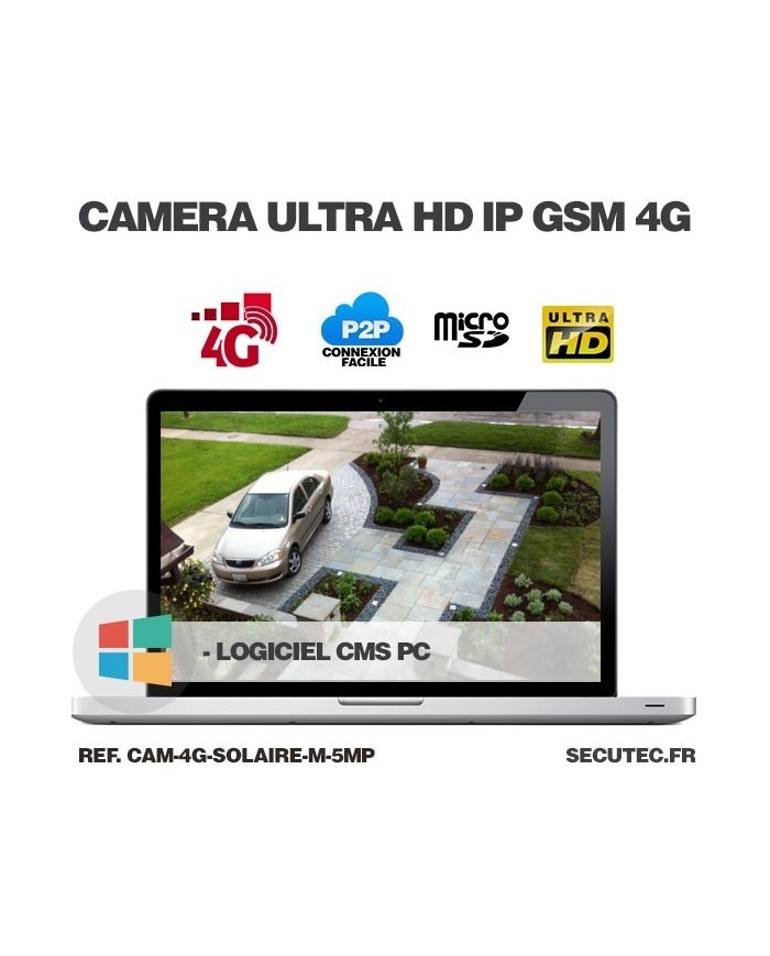 Kit vidéosurveillance 24h sur 24h caméra 4G 5 Mpx solaire autonome waterproof 128 Go