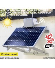 Kit vidéosurveillance 3G 4G autonome solaire avec 3 caméras pilotables solaires WiFi HD 1080P 64 Go