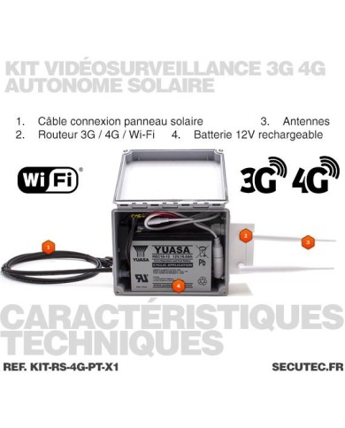 Kit vidéosurveillance 3G 4G autonome solaire avec une caméra pilotable solaire WiFi HD 1080P 64 Go Kit vidéosurveillance 3G 4G autonome solaire avec une caméra pilotable solaire WiFi HD 1080P 64 Go