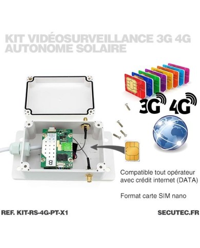 Kit vidéosurveillance 3G 4G autonome solaire avec une caméra pilotable solaire WiFi HD 1080P 64 Go Kit vidéosurveillance 3G 4G autonome solaire avec une caméra pilotable solaire WiFi HD 1080P 64 Go