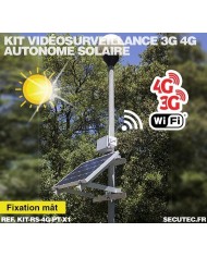 Kit vidéosurveillance 3G 4G autonome solaire avec une caméra pilotable solaire WiFi HD 1080P 64 Go
