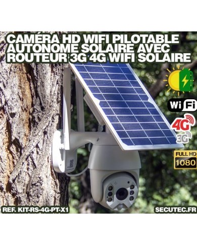 Kit vidéosurveillance 3G 4G autonome solaire avec une caméra pilotable solaire WiFi HD 1080P 64 Go Kit vidéosurveillance 3G 4G autonome solaire avec une caméra pilotable solaire WiFi HD 1080P 64 Go