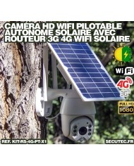 Kit vidéosurveillance 3G 4G autonome solaire avec une caméra pilotable solaire WiFi HD 1080P 64 Go