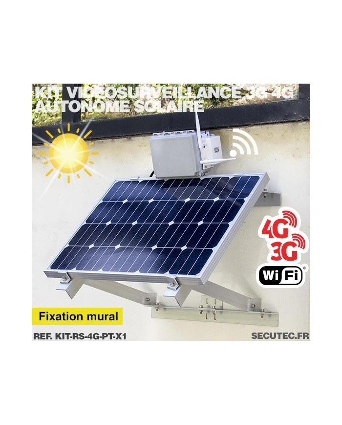 Kit vidéosurveillance 3G 4G autonome solaire avec une caméra pilotable solaire WiFi HD 1080P 64 Go