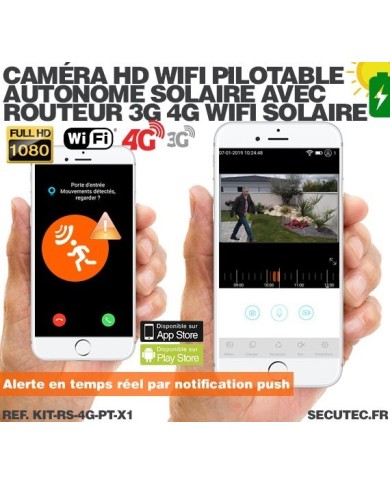 Kit vidéosurveillance 3G 4G autonome solaire avec une caméra pilotable solaire WiFi HD 1080P 64 Go Kit vidéosurveillance 3G 4G autonome solaire avec une caméra pilotable solaire WiFi HD 1080P 64 Go