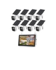 Kit vidéosurveillance avec 8 caméras solaires UHD Wifi et un écran LCD 10,1 récepteur enregistreur