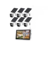 Kit-vidéosurveillance WiFi 6 caméra solaire PIR Ultra HD et un écran LCD 10.1 récepteur enregistreur