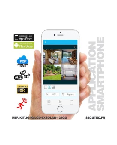 Kit vidéosurveillance 6 caméras solaires UHD 2K Wifi un écran LCD 10,1 récepteur enregistreur microSD 128 Go routeur 3G 4G WiFi Kit vidéosurveillance 6 caméras solaires UHD 2K Wifi un écran LCD 10,1 récepteur enregistreur microSD 128 Go routeur 3G 4G WiFi