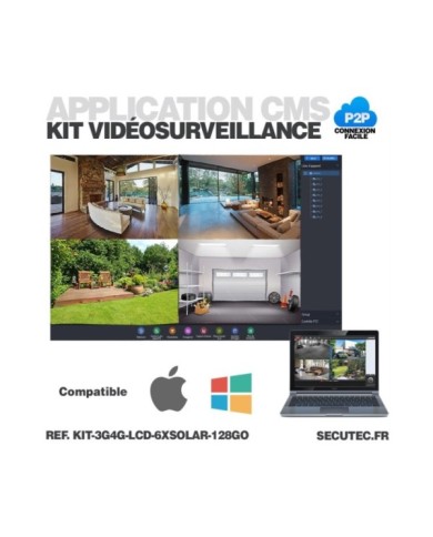 Kit vidéosurveillance 6 caméras solaires UHD 2K Wifi un écran LCD 10,1 récepteur enregistreur microSD 128 Go routeur 3G 4G WiFi Kit vidéosurveillance 6 caméras solaires UHD 2K Wifi un écran LCD 10,1 récepteur enregistreur microSD 128 Go routeur 3G 4G WiFi