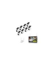 Kit vidéosurveillance 8 caméras solaires UHD 2K Wifi un écran LCD 10,1 récepteur enregistreur microSD 128 Go routeur 3G 4G WiFi