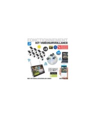 Kit vidéosurveillance 8 caméras solaires UHD 2K Wifi un écran LCD 10,1 récepteur enregistreur microSD 128 Go routeur 3G 4G WiFi