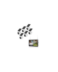 Kit vidéosurveillance 6 caméras solaires UHD 2K Wifi un écran LCD 10.1 récepteur enregistreur microSD 128 Go