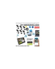 Kit vidéosurveillance 6 caméras solaires UHD 2K Wifi un écran LCD 10.1 récepteur enregistreur microSD 128 Go