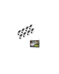 Kit vidéosurveillance 8 caméras solaires UHD 2K Wifi un écran LCD 10.1 récepteur enregistreur microSD 128 Go