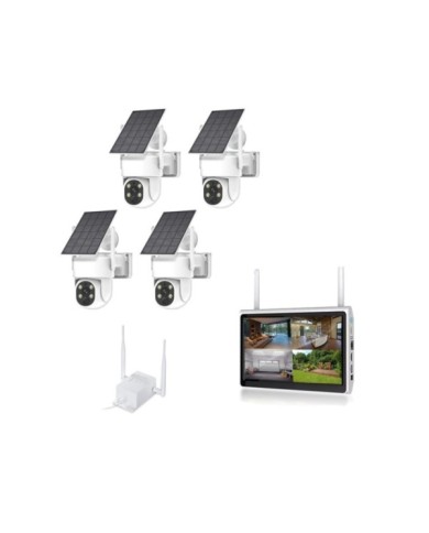 Kit vidéosurveillance 3G4G 4 caméras solaires pilotable PIR UHD écran LCD 10.1 enregistreur 1To routeur 3G4G WiFi Kit vidéosurveillance 3G4G 4 caméras solaires pilotable PIR UHD écran LCD 10.1 enregistreur 1To routeur 3G4G WiFi