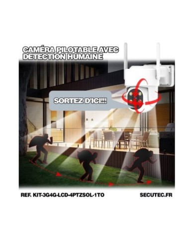 Kit vidéosurveillance 3G4G 4 caméras solaires pilotable PIR UHD écran LCD 10.1 enregistreur 1To routeur 3G4G WiFi Kit vidéosurveillance 3G4G 4 caméras solaires pilotable PIR UHD écran LCD 10.1 enregistreur 1To routeur 3G4G WiFi