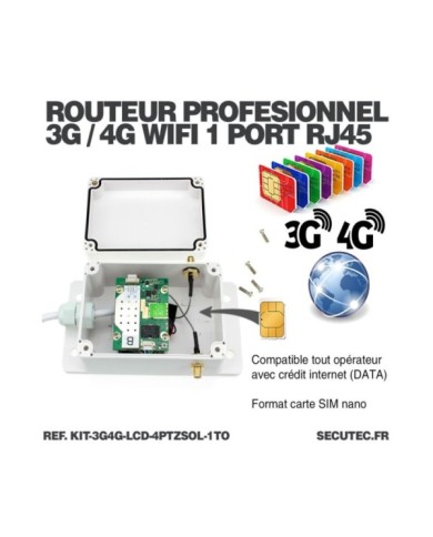 Kit vidéosurveillance 3G4G 4 caméras solaires pilotable PIR UHD écran LCD 10.1 enregistreur 1To routeur 3G4G WiFi Kit vidéosurveillance 3G4G 4 caméras solaires pilotable PIR UHD écran LCD 10.1 enregistreur 1To routeur 3G4G WiFi