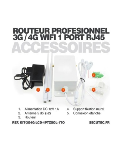 Kit vidéosurveillance 3G4G 4 caméras solaires pilotable PIR UHD écran LCD 10.1 enregistreur 1To routeur 3G4G WiFi Kit vidéosurveillance 3G4G 4 caméras solaires pilotable PIR UHD écran LCD 10.1 enregistreur 1To routeur 3G4G WiFi