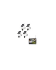 Kit vidéosurveillance WiFi 4 caméra solaire pilotable PIR Ultra HD avec écran LCD 10.1 récepteur enregistreur