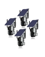 Kit de 4 Doubles caméras pilotables solaires Wifi Ultra HD 4K waterproof Zoom X10 autotracking IR détection de mouvement avec al Kit de 4 Doubles caméras pilotables solaires Wifi Ultra HD 4K waterproof Zoom X10 autotracking IR détection de mouvement avec al