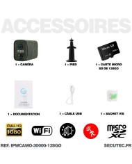 Caméra camouflage WiFi 1080P vision nocturne invisible 128Go ultra longue autonomie détection de mouvement Caméra camouflage WiFi 1080P vision nocturne invisible 128Go ultra longue autonomie détection de mouvement