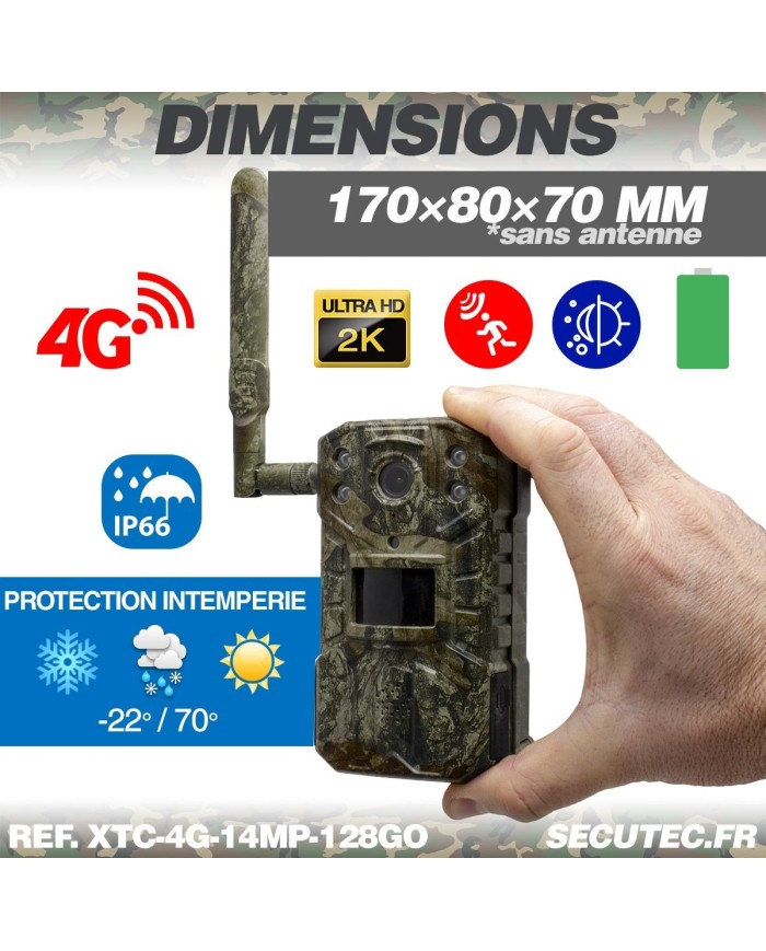 Camera de chasse 4g video UHD 2k et photo 14Mpx vision nocturne longue autonomie audio vidéo en direct détection de mouvement Camera de chasse 4g video UHD 2k et photo 14Mpx vision nocturne longue autonomie audio vidéo en direct détection de mouvement