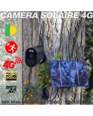 Caméra 4G autonome solaire enregistrement HD 1080P détection PIR sur carte micro SD 128Go