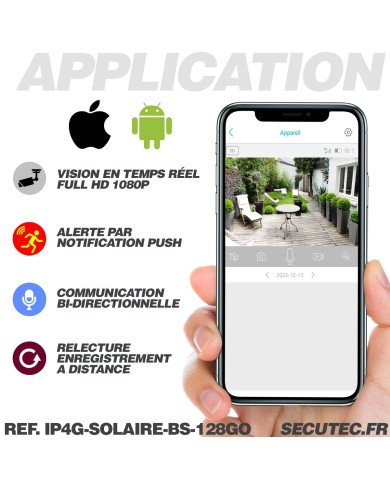 Caméra 4G autonome solaire enregistrement HD 1080P détection PIR sur carte micro SD 128Go Caméra 4G autonome solaire enregistrement HD 1080P détection PIR sur carte micro SD 128Go