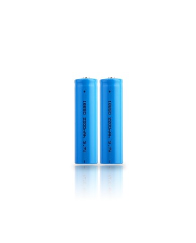 Pack de 2 batteries 3.7V rechargeable lithium-ion type 18650 capacité 2200 mAh basse température Pack de 2 batteries 3.7V rechargeable lithium-ion type 18650 capacité 2200 mAh basse température