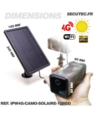 Caméra camouflage autonome solaire connexion 4G ou WiFi enregistrement HD 1080P détection PIR serveur cloud ou MicroSDHC 128 Go