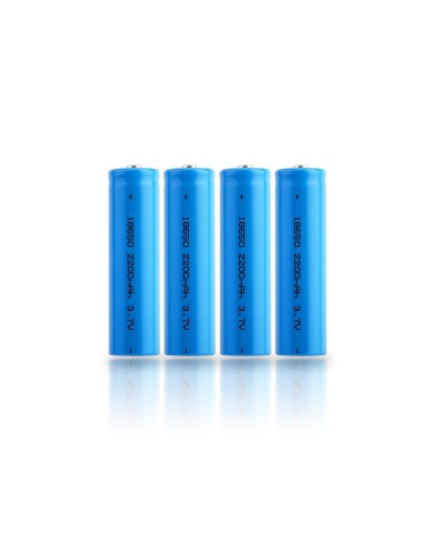 Pack de 4 batteries 3.7V rechargeable lithium-ion type 18650 capacité 2200 mAh basse température Pack de 4 batteries 3.7V rechargeable lithium-ion type 18650 capacité 2200 mAh basse température