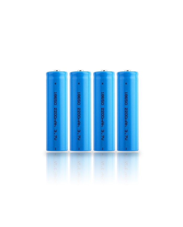 Pack de 4 batteries 3.7V rechargeable lithium-ion type 18650 capacité 2200 mAh basse température