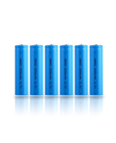 Pack de 6 batteries 3.7V rechargeable lithium-ion type 18650 capacité 2200 mAh basse température Pack de 6 batteries 3.7V rechargeable lithium-ion type 18650 capacité 2200 mAh basse température
