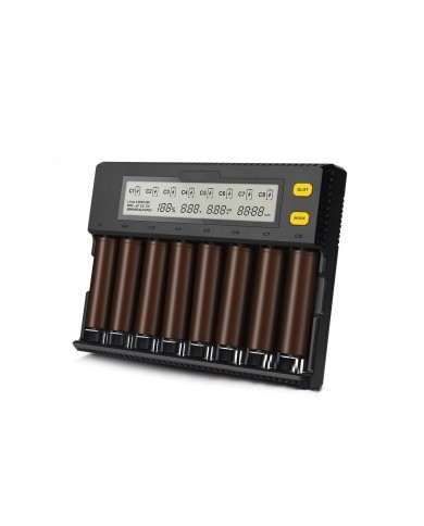 Chargeur de batterie type 18650 recharge jusqu'à 8 batteries Chargeur de batterie type 18650 recharge jusqu'à 8 batteries