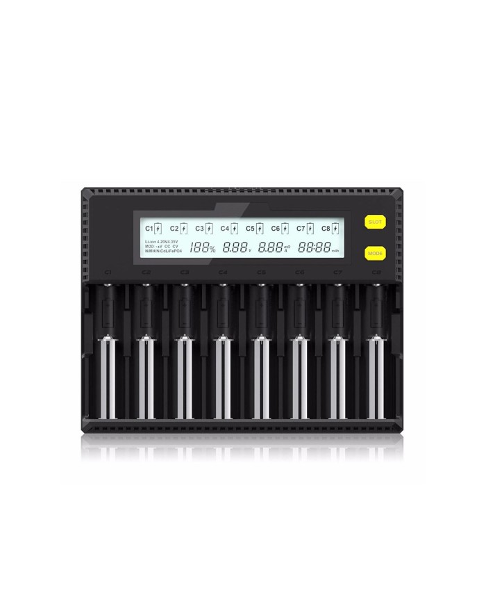 Chargeur de batterie type 18650 recharge jusqu'à 8 batteries