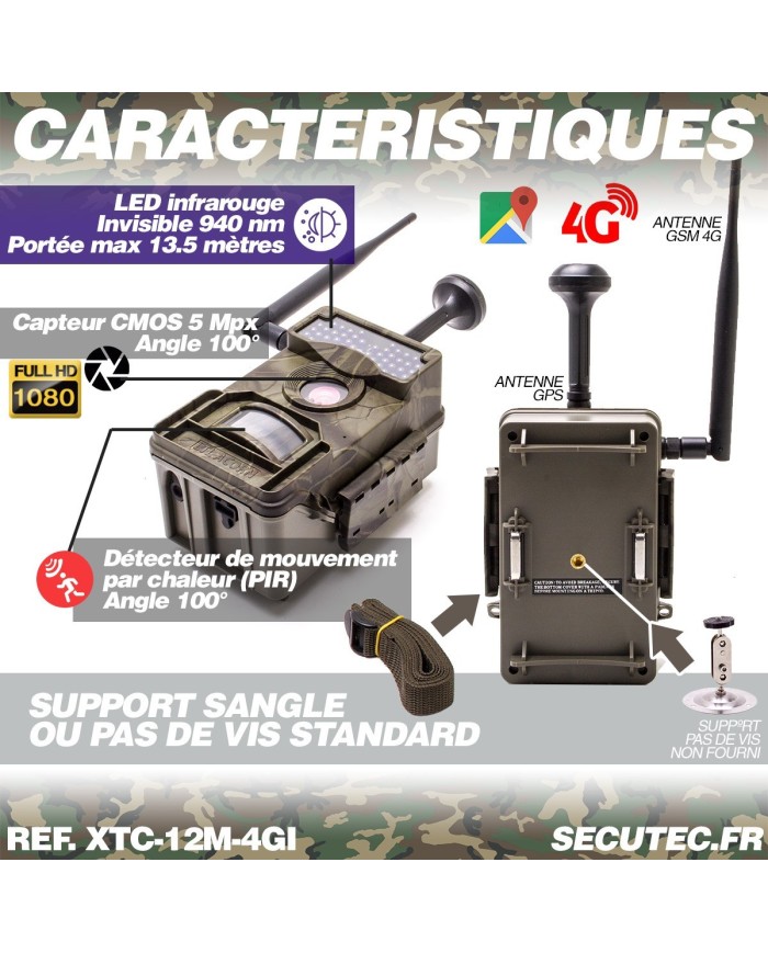 Caméra de chasse HD 1080P IR invisible GPS GSM 4G Caméra de chasse HD 1080P IR invisible GPS GSM 4G