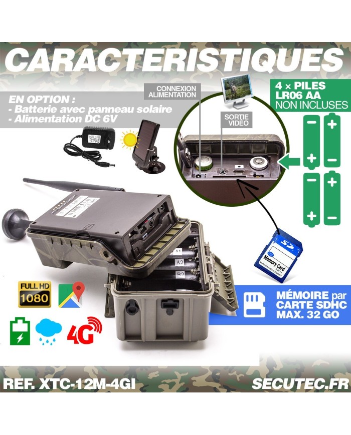 Caméra de chasse HD 1080P IR invisible GPS GSM 4G Caméra de chasse HD 1080P IR invisible GPS GSM 4G