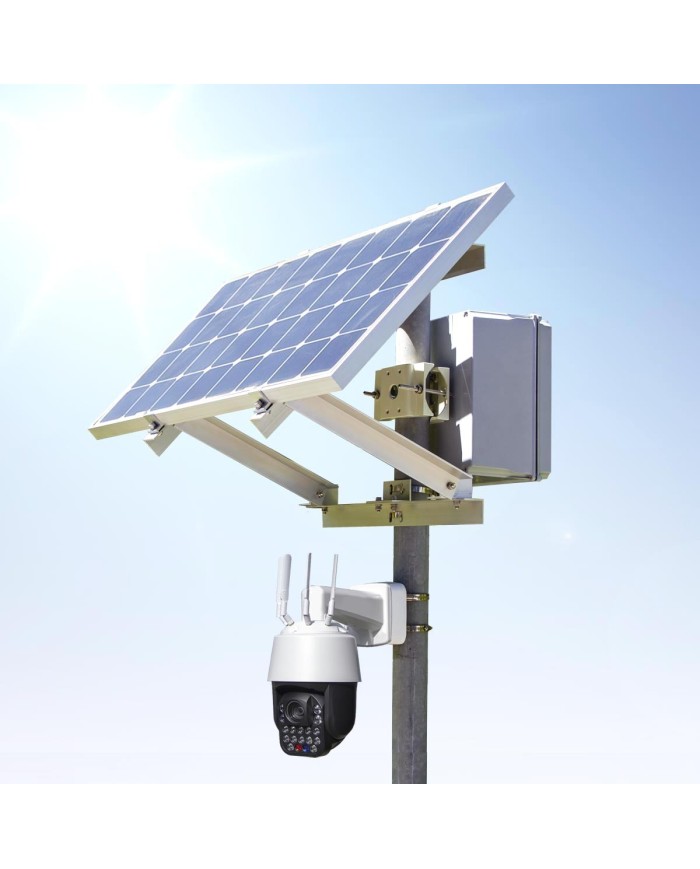 Kit vidéosurveillance 24h sur 24h caméra 4G 4K pilotable solaire Zoom X36 autonome waterproof 128Go