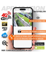 Kit vidéosurveillance 24h sur 24h caméra 4G 4K pilotable solaire Zoom X36 autonome waterproof 128Go