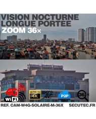 Kit vidéosurveillance 24h sur 24h caméra 4G 4K pilotable solaire Zoom X36 autonome waterproof 128Go