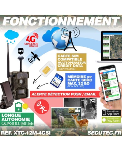 Caméra de chasse HD 1080P IR invisible GPS GSM 4G cloud video et photo Caméra de chasse HD 1080P IR invisible GPS GSM 4G cloud video et photo