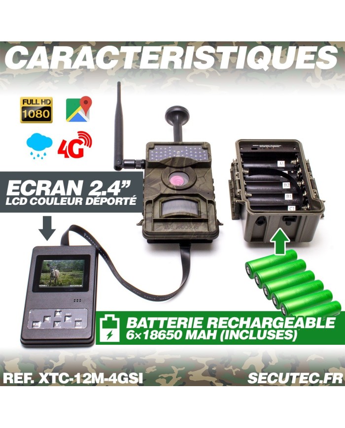 Caméra de chasse HD 1080P IR invisible GPS GSM 4G cloud video et photo