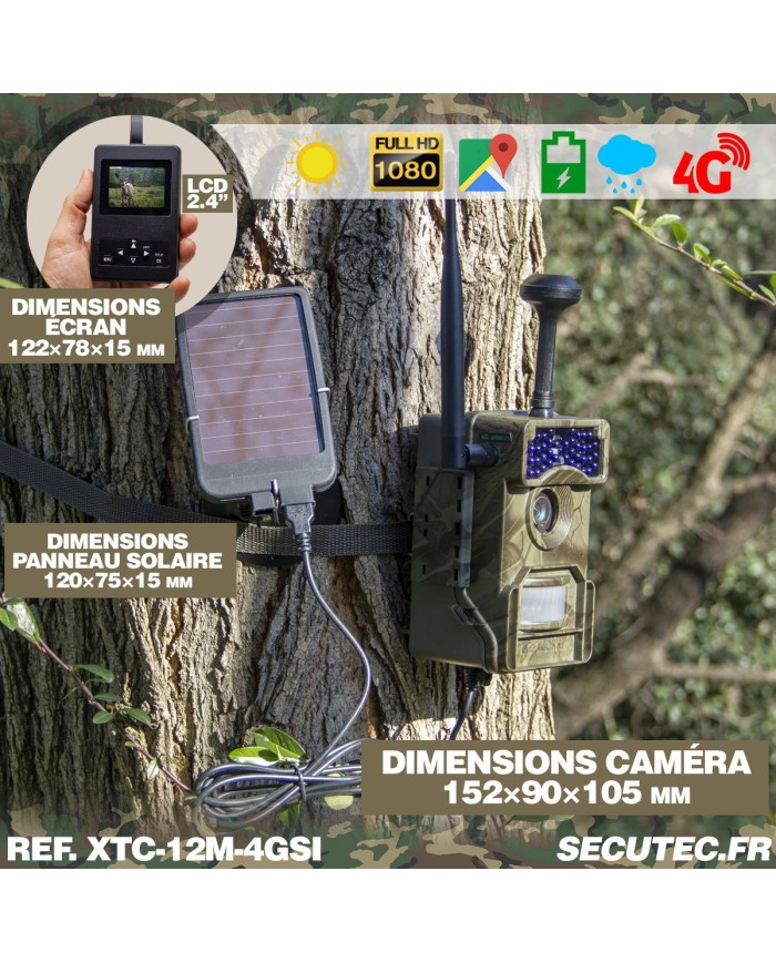 Caméra de chasse HD 1080P IR invisible GPS GSM 4G cloud video et photo
