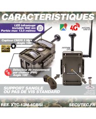 Caméra de chasse solaire box HD 1080P IR invisible GPS GSM 4G alerte