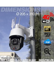 Kit vidéosurveillance 24h sur 24h caméra 4G 4K pilotable solaire Zoom X36 autonome waterproof 128Go