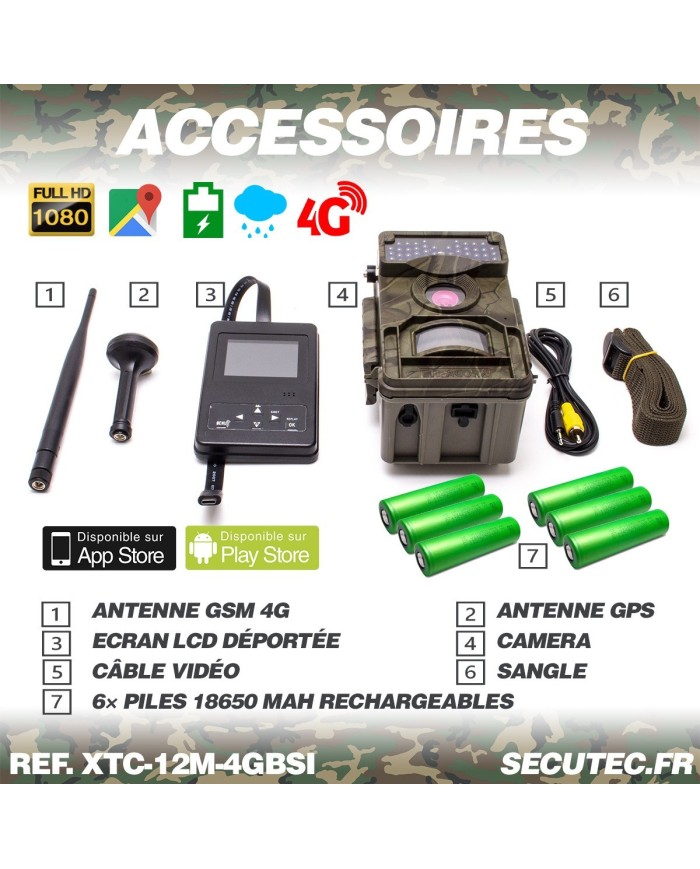 Caméra de chasse solaire box HD 1080P IR invisible GPS GSM 4G alerte